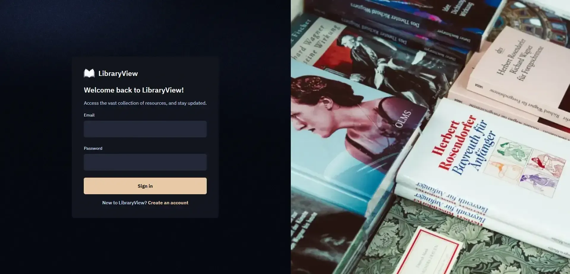 A responsive web app interface displaying a library catalog with search and filtering options.